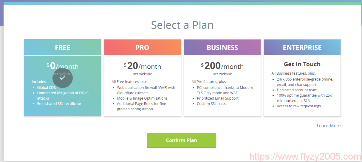 cloudflare-cdn-select-plan